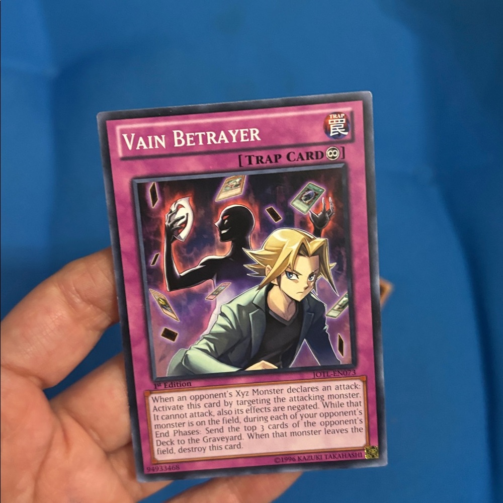 Yugioh Card Vain Betrayer Trap Card 1st Edition 1996 Three In Stock NWOTS - Picture 3 of 3